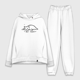 Женский костюм хлопок Oversize с принтом NOT TODAY   НЕ СЕГОДНЯ в Ухте,  |  | not today | выходные | кот | не сегодня | отдых