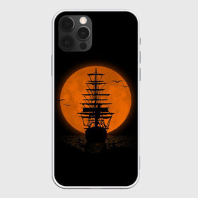 Чехол для iPhone 12 Pro Max с принтом Корабль и луна в Ухте, Силикон |  | moon | night | sea | ship | корабль | луна | море | ночь