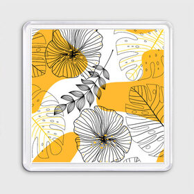 Магнит 55*55 с принтом Цветы в Ухте, Пластик | Размер: 65*65 мм; Размер печати: 55*55 мм | Тематика изображения на принте: flowers | герберы | контур | легкие | лилии | мягкие | роза | ромашка | тренд | цветы