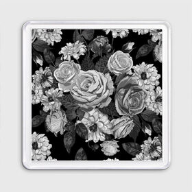 Магнит 55*55 с принтом Розы в Ухте, Пластик | Размер: 65*65 мм; Размер печати: 55*55 мм | Тематика изображения на принте: flowers | герберы | контур | легкие | лилии | мягкие | роза | ромашка | тренд | цветы