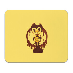 Коврик для мышки прямоугольный с принтом BENDY - БЕНДИ в Ухте, натуральный каучук | размер 230 х 185 мм; запечатка лицевой стороны | bendy | bendy and the ink machine | tegunvteg | бенди | бени | бенни | бэнди | детская | детям | игра | капли | компьютерная игра | краска | машина | подтеки | ужастик | чернила | чернильная