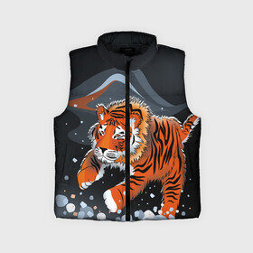 Детский жилет утепленный 3D с принтом АМУРСКИЙ ТИГР в Ухте,  |  | Тематика изображения на принте: амурский тигр | с животными | с тигром | сибирский | тайга