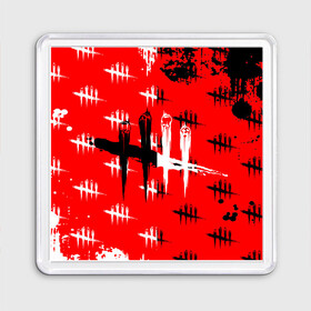 Магнит 55*55 с принтом dead by daylight. в Ухте, Пластик | Размер: 65*65 мм; Размер печати: 55*55 мм | dbd | dead by daylight | esport | games | survival horror | дбд | дед бай дейлайт | игроки | игролюбители | игроманы | игры | киберспорт | мертвы к рассвету