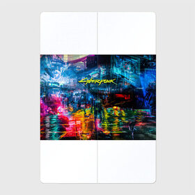 Магнитный плакат 2Х3 Сyberpunk City: в Ухте, Полимерный материал с магнитным слоем | 6 деталей размером 9*9 см | город | катана | киберпанк | киборг | меч | надпись | неон | ночь | огни | оружие | свет | цвета