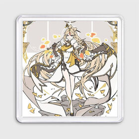 Магнит 55*55 с принтом Нин Гуан в Ухте, Пластик | Размер: 65*65 мм; Размер печати: 55*55 мм | Тематика изображения на принте: арт | великая девушка | кристалл | кристаллы | милая девушка | нин гуан | опасная | опасная девушка | рисунок