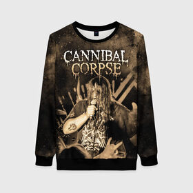 Женский свитшот 3D с принтом Cannibal Corpse в Ухте, 100% полиэстер с мягким внутренним слоем | круглый вырез горловины, мягкая резинка на манжетах и поясе, свободная посадка по фигуре | canibal corpse | cannibal corpse | death metal | группы | дэт метал | канибал корпс | метал | рок