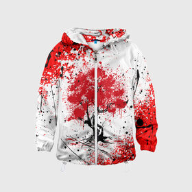 Детская ветровка 3D с принтом САКУРА | SAKURA | ВИШНЯ в Ухте, 100% полиэстер | подол и капюшон оформлены резинкой с фиксаторами, по бокам два кармана без застежек, один потайной карман на груди | Тематика изображения на принте: chery | colors | flowers | japan | paints | roses | sakura | брызги | вишня | краски | растения | розы | ромашка | сакура | тюльпаны | цветы | цветы сакуры | япония