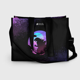 Сумка-шоппер 3D с принтом GODZILLA | ГОДЗИЛЛА в Ухте, 100% полиэстер | застегивается на металлическую кнопку; внутренний карман застегивается на молнию. Стенки укреплены специальным мягким материалом, чтобы защитить содержимое от несильных ударов
 | comic con | godzilla | gojira | japan | logo | годзилла | знаки | иероглифы | лого | монстр | фильм | чудовище | япония