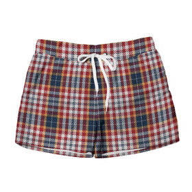 Женские шорты 3D с принтом Узор в клеточку в Ухте, 100% полиэстер | прямой крой, два кармана без застежек по бокам. Мягкая трикотажная резинка на поясе, внутри которой широкие завязки. Длина до середины бедра | джентльмены | квадраты | клетка | костюм | линии | полосы | текстура | узор