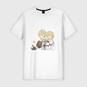 Мужская футболка хлопок Slim с принтом Путешественники в Ухте, 92% хлопок, 8% лайкра | приталенный силуэт, круглый вырез ворота, длина до линии бедра, короткий рукав | арт | брат | брат и сестра | звезда | итэр | люмин | милая девочка милый парень | милая девушка | рисунок | сестра