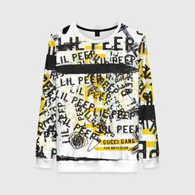 Женский свитшот 3D с принтом LIL PEEP Vintage Graffiti Wall в Ухте, 100% полиэстер с мягким внутренним слоем | круглый вырез горловины, мягкая резинка на манжетах и поясе, свободная посадка по фигуре | baby | bart | bird | cry | cry baby | cry dead smile | crybaby | gucci gang | lil peep | lil prince | logobombing | love | pattern | pink | граффити | гуччи | зарубежная музыка | лил пип | логобомбинг | любовь | маленький принц | малыш | патт