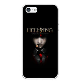 Чехол для iPhone 5/5S матовый Хелсинг: в Ухте, Силикон | Область печати: задняя сторона чехла, без боковых панелей | алукард | аниме | вампир | крест | кровь | манга | хеллсинг | хелсинг