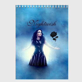 Скетчбук с принтом Nightwish в Ухте, 100% бумага
 | 48 листов, плотность листов — 100 г/м2, плотность картонной обложки — 250 г/м2. Листы скреплены сверху удобной пружинной спиралью | Тематика изображения на принте: gothic | metall | nightwish | rock | tarja turunen | готические | логотипы рок групп | метал | музыка | найтвиш | рок группы | рокерские | симфоник метал | тарья турунен | черная роза