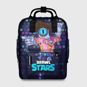 Женский рюкзак 3D с принтом STU СТУ Brawl Stars в Ухте, 100% полиэстер | лямки с регулируемой длиной, сверху ручки, чтобы рюкзак нести как сумку. Основное отделение закрывается на молнию, как и внешний карман. Внутри два дополнительных кармана, один из которых закрывается на молнию. По бокам два дополнительных кармашка, куда поместится маленькая бутылочка
 | brawl | brawl stars | brawlstars | brawl_stars | jessie | бравл | бравлер stu | бравлстарс | гонщик | каскадер | сту