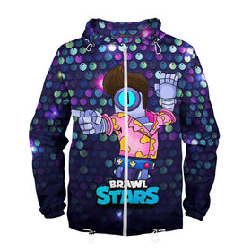 Мужская ветровка 3D с принтом STU СТУ Brawl Stars в Ухте, 100% полиэстер | подол и капюшон оформлены резинкой с фиксаторами, два кармана без застежек по бокам, один потайной карман на груди | brawl | brawl stars | brawlstars | brawl_stars | jessie | бравл | бравлер stu | бравлстарс | гонщик | каскадер | сту