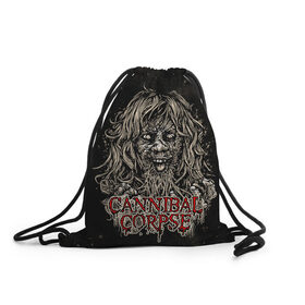 Рюкзак-мешок 3D с принтом Cannibal Corpse в Ухте, 100% полиэстер | плотность ткани — 200 г/м2, размер — 35 х 45 см; лямки — толстые шнурки, застежка на шнуровке, без карманов и подкладки | canibal corpse | cannibal corpse | death metal | группы | дэт метал | канибал корпс | метал | рок