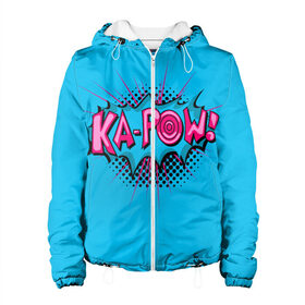 Женская куртка 3D KA-POW: в Ухте, ткань верха — 100% полиэстер, подклад — флис | прямой крой, подол и капюшон оформлены резинкой с фиксаторами, два кармана без застежек по бокам, один большой потайной карман на груди. Карман на груди застегивается на липучку | comic | graffiti | ka pow | lettering | logo | nice | sticker | text | граффити | ка пув | комикс | лого | надпись | наклейка | пуф | стикер | текст