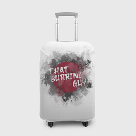 Чехол для чемодана 3D с принтом ThatBurringGuy - Japan White в Ухте, 86% полиэфир, 14% спандекс | двустороннее нанесение принта, прорези для ручек и колес | clip studio paint | that burring guy | thatburringguy | аниме | арт | блогер | красный | надпись | рисование | текст | тот картавый парень | чернила | япония | японский стиль
