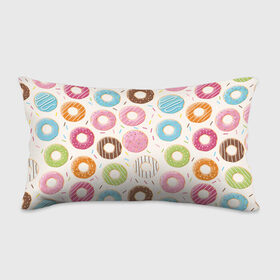 Подушка 3D антистресс с принтом Пончики / Donuts в Ухте, наволочка — 100% полиэстер, наполнитель — вспененный полистирол | состоит из подушки и наволочки на молнии | bagel | cookies | donut | pastry | pie | ring | бублик | выпечка | колечко | печенье | пирожок | пончик