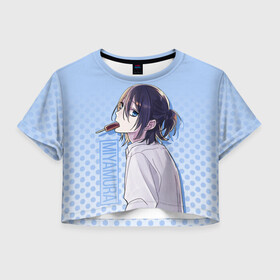Женская футболка Crop-top 3D Miyamura: в Ухте, 100% полиэстер | круглая горловина, длина футболки до линии талии, рукава с отворотами | anime | horimiya анимэ | аниме | изуми | кёко | комедия | мия | миямура | миямура кун | повседневность | романтика | рэми | сакура | сёнэн | тору | хори | хори сан | хоримия | школа | юки