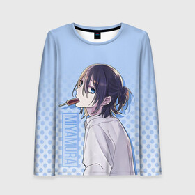 Женский лонгслив 3D с принтом Miyamura в Ухте, 100% полиэстер | длинные рукава, круглый вырез горловины, полуприлегающий силуэт | anime | horimiya анимэ | аниме | изуми | кёко | комедия | мия | миямура | миямура кун | повседневность | романтика | рэми | сакура | сёнэн | тору | хори | хори сан | хоримия | школа | юки
