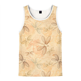 Мужская майка 3D с принтом Стрекоза в Ухте, 100% полиэстер | круглая горловина, приталенный силуэт, длина до линии бедра. Пройма и горловина окантованы тонкой бейкой | Тематика изображения на принте: birds | dragonfly | nature | sunflowers | подсолнухи | птицы | стрекоза