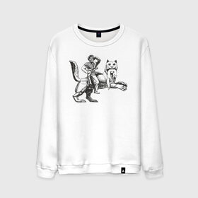 Мужской свитшот хлопок с принтом Верхом на Бабре в Ухте, 100% хлопок |  | бабр | байкал | сибирь