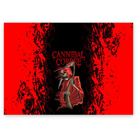 Поздравительная открытка с принтом Cannibal Corpse | Труп Каннибала (Z) в Ухте, 100% бумага | плотность бумаги 280 г/м2, матовая, на обратной стороне линовка и место для марки
 | Тематика изображения на принте: cannibal | cannibal corpse | corpse | death metal | deathgrind | алекс уэбстер | брутальный дэт метал | дэт метал | дэтграйнд | пол мазуркевич | роб барретт | труп каннибала