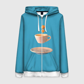 Женская толстовка 3D на молнии Эспрессо: в Ухте, 100% полиэстер | длина до линии бедра, манжеты и пояс оформлены мягкой тканевой резинкой, двухслойный капюшон со шнурком для регулировки, спереди молния, по бокам два кармана | блюдце | кофе | кружка | напиток | сахар