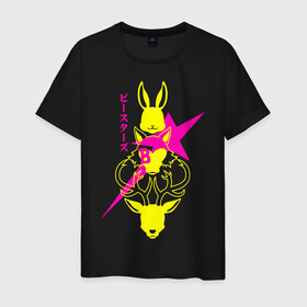 Мужская футболка хлопок с принтом Beastars minimal в Ухте, 100% хлопок | прямой крой, круглый вырез горловины, длина до линии бедер, слегка спущенное плечо. | anime | beastars | haru | legoshi | louis | manga | аниме | волк | выдающиеся звери | зайка | легоси | легоши | луи | манга | олень | хару