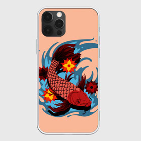 Чехол для iPhone 12 Pro Max с принтом Японский Карп в Ухте, Силикон |  | fish | japan | koi | животные | иероглифы | карпы | кои | рыбы | цветы | япония