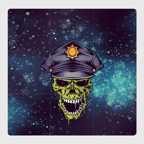 Магнитный плакат 3Х3 с принтом Зомбиполис в Ухте, Полимерный материал с магнитным слоем | 9 деталей размером 9*9 см | арт | графика | зомби | ужасы | форма | черепа