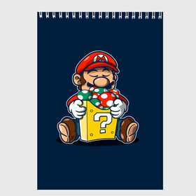 Скетчбук с принтом Марио в Ухте, 100% бумага
 | 48 листов, плотность листов — 100 г/м2, плотность картонной обложки — 250 г/м2. Листы скреплены сверху удобной пружинной спиралью | Тематика изображения на принте: game | mario | sega | super | super mario | игры | м | марио | сега | супер марио