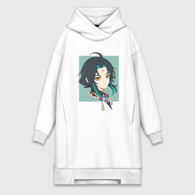 Платье-худи хлопок с принтом Сяо в Ухте,  |  | арт | милый парень | рисунок | сяо