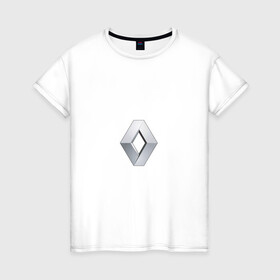 Женская футболка хлопок с принтом Renault | LOGO в Ухте, 100% хлопок | прямой крой, круглый вырез горловины, длина до линии бедер, слегка спущенное плечо | line | renault | reno | yellow | дорога | желтая | лайв | лайн | лайф | линия | пассион | полоса | разметка | рено | фор