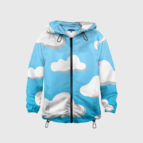 Детская ветровка 3D с принтом Небо в Ухте, 100% полиэстер | подол и капюшон оформлены резинкой с фиксаторами, по бокам два кармана без застежек, один потайной карман на груди | весна | лето | минимализм | небо | облака