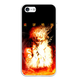 Чехол для iPhone 5/5S матовый Огненый Канеки Кен: в Ухте, Силикон | Область печати: задняя сторона чехла, без боковых панелей | anime | kaneki ken | tokyo ghoul | tokyo ghoul: re | аниме | анимэ | гули | джузо сузуя | канеки кен | кузен йошимура | наки | нишики нишио | ре | ренджи йомо | ризе камиширо | токийский гуль | тоука киришима | ута