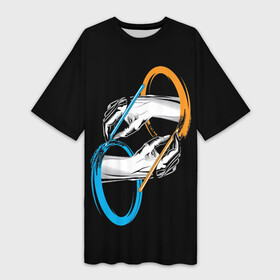 Платье-футболка 3D PORTAL 2 | ПОРТАЛ 2: в Ухте, | | aperture laboratories | glados | half life | portal | portal 2 | valve | гладос | портал | портал 2 | халф лайф | челл