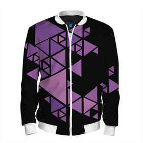 Мужской бомбер 3D с принтом Треугольники в Ухте, 100% полиэстер | застегивается на молнию, по бокам два кармана без застежек, по низу бомбера и на воротнике - эластичная резинка | абстракция | геометрия | минимализм | рисунок | треугольники