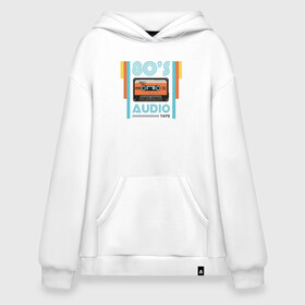 Худи SuperOversize хлопок с принтом 80s Audio Tape Кассета в Ухте, 70% хлопок, 30% полиэстер, мягкий начес внутри | карман-кенгуру, эластичная резинка на манжетах и по нижней кромке, двухслойный капюшон
 | 80 | 80 е | винтаж | кассета | музыка | регги | рэгги | электронная музыка