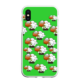 Чехол для iPhone XS Max матовый Овцы: в Ухте, Силикон | Область печати: задняя сторона чехла, без боковых панелей | баран | животные | картинки | овечка | овца | рисунки