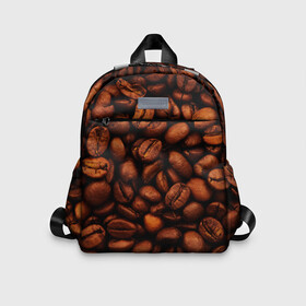 Детский рюкзак 3D с принтом Кофе 3D в Ухте, 100% полиэстер | лямки с регулируемой длиной, сверху петелька, чтобы рюкзак можно было повесить на вешалку. Основное отделение закрывается на молнию, как и внешний карман. Внутри дополнительный карман. По бокам два дополнительных кармашка | абстракция | аромат | илюстрация | искуство | кофе | культура | минимализм | текстура | узор | шоколад