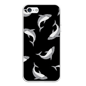 Чехол для iPhone 5/5S матовый Акулы: в Ухте, Силикон | Область печати: задняя сторона чехла, без боковых панелей | shark | акула | дикий | животные | рыба | хищник