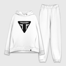Женский костюм хлопок Oversize с принтом Triumph | Мото Лого (Z) в Ухте,  |  | Тематика изображения на принте: bike | bikers | moto | motorcycle | sport | triumph | байк | байкер | дигби джонс | мото | мотобренд | мотоциклы | спорт | триумф