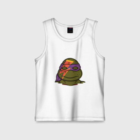 Детская майка хлопок с принтом Donatello Bowie в Ухте,  |  | donatello | leonardo | michelangelo | ninja | pizza | raphael | turtles | донателло | животные | карате | комикс | комиксы | леонардо | микеланджело | мультфильм | мутант | мутанты | ниндзя | пицца | рафаэль | сплинтер | супергерой
