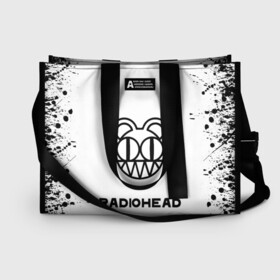 Сумка-шоппер 3D с принтом radiohead в Ухте, 100% полиэстер | застегивается на металлическую кнопку; внутренний карман застегивается на молнию. Стенки укреплены специальным мягким материалом, чтобы защитить содержимое от несильных ударов
 | colin greenwood | dead air space | ed o’brien | eob | greenwood brothers | jnny | jonny and thom | jonny greenwood | nigel godrich | phil selway | radio head | radiohead | selway | thm yrk | tom yorke | xl | xl recordings | джонни гринвуд | колин гринвуд 