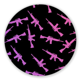 Коврик для мышки круглый с принтом М4А1 в Ухте, резина и полиэстер | круглая форма, изображение наносится на всю лицевую часть | автомат | автомат м4 | градиент | м4 | м4а1 | минимализм | оружие