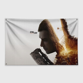 Флаг-баннер с принтом Даинг лайт в Ухте, 100% полиэстер | размер 67 х 109 см, плотность ткани — 95 г/м2; по краям флага есть четыре люверса для крепления | dying light | dying light 2 | game | games | zomby | апокалипсис | даинг лайт | два | дуинг лайт | зомби | зомби апокалипсис | игра | игры