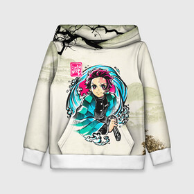 Детская толстовка 3D с принтом Kamado Tanjirou Kimetsu no Yaiba в Ухте, 100% полиэстер | двухслойный капюшон со шнурком для регулировки, мягкие манжеты на рукавах и по низу толстовки, спереди карман-кенгуру с мягким внутренним слоем | demon slayer | kamado | kimetsu no yaiba | nezuko | tanjiro | аниме | гию томиока | зеницу агацума | иноске хашибира | камадо | клинок | корзинная девочка | манга | музан кибуцуджи | незуко | рассекающий демонов | танджиро
