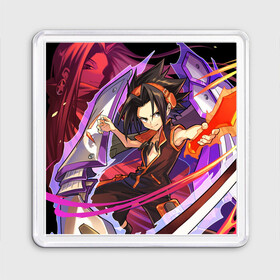 Магнит 55*55 с принтом Шаман Кинг в Ухте, Пластик | Размер: 65*65 мм; Размер печати: 55*55 мм | anime | manga | shaman king | аниме | король шаманов | манга | шамаг кинг